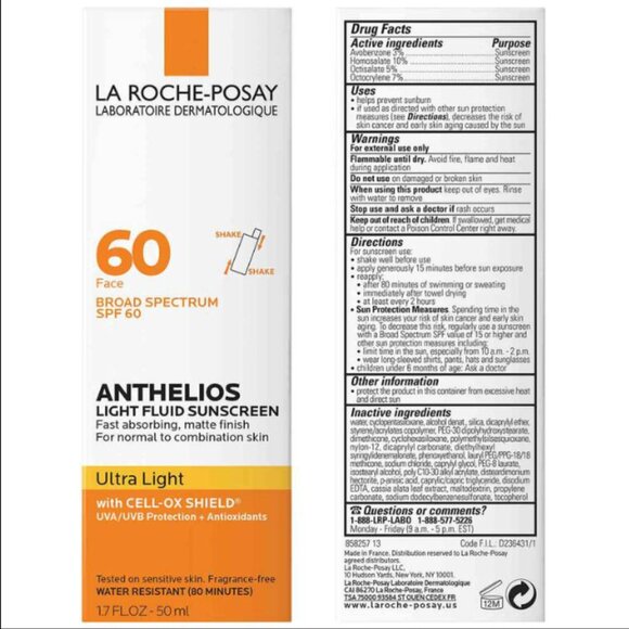 La Roche-Posay Anthelios Ultra Light Fluid Sunscreen SPF 60 - Picture 5 of 7